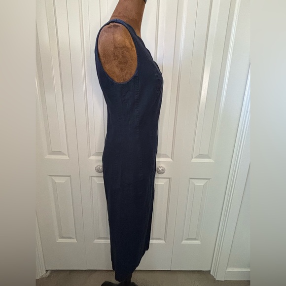 Banana Republic Navy Scalloped Hem V-Neck Dress size 4 - Picture 7 of 11